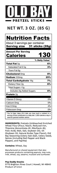 6 pack OLD BAY Seasoned Pretzels (Snack Size)