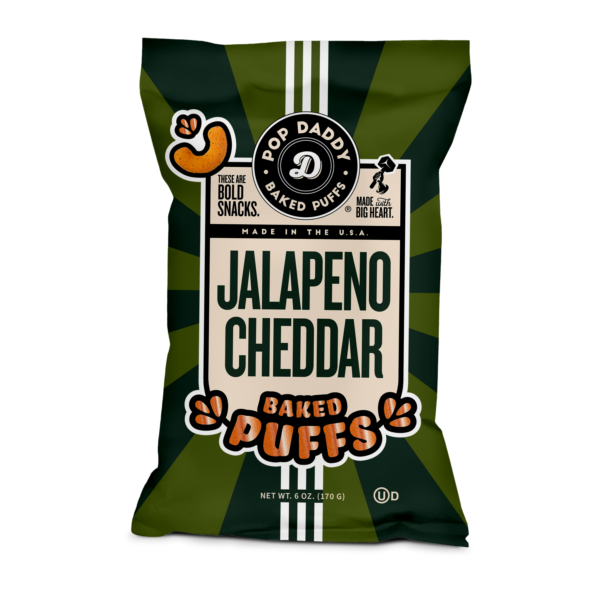 Jalapeno Cheddar Baked Puffs – Pop Daddy Snacks