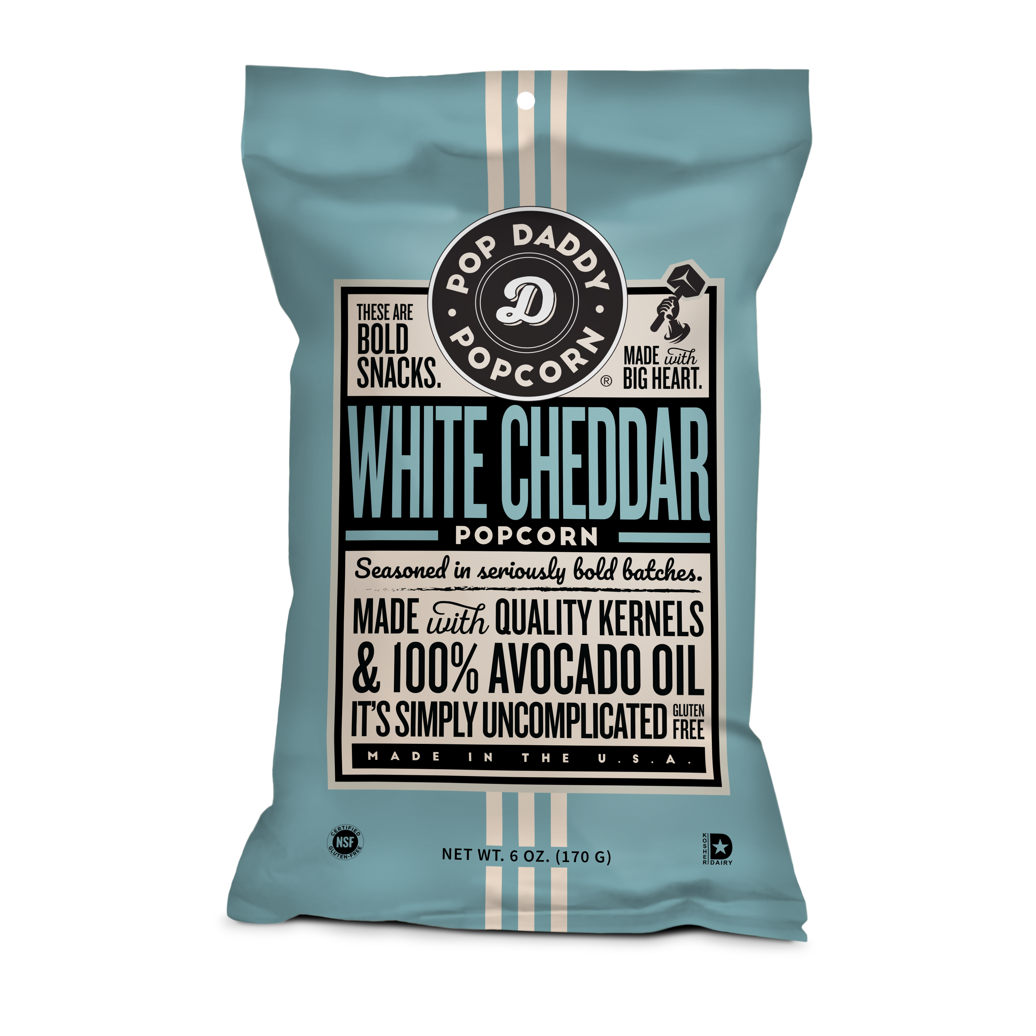 Real White Cheddar Flavored Popcorn – Pop Daddy Snacks