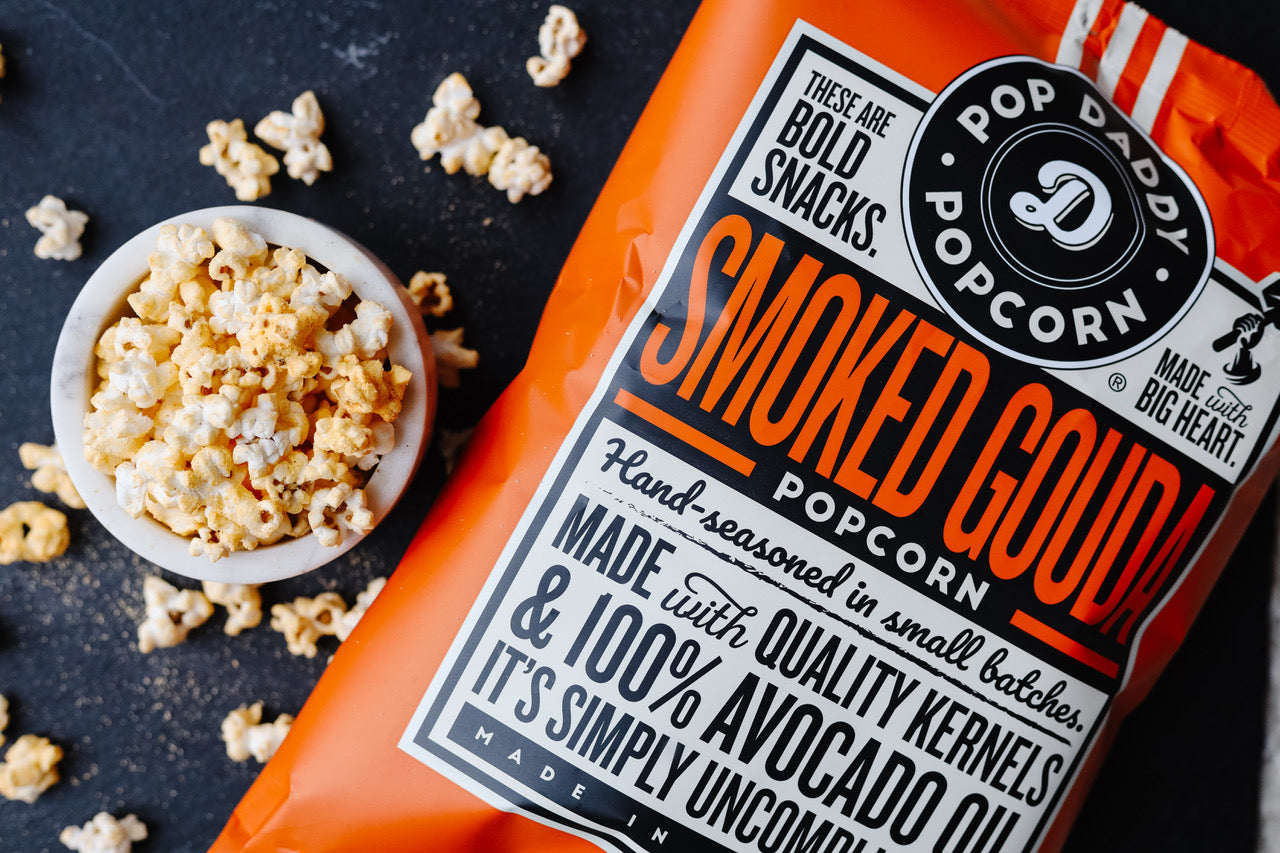 Smoked Gouda Flavored Popcorn – Pop Daddy Snacks