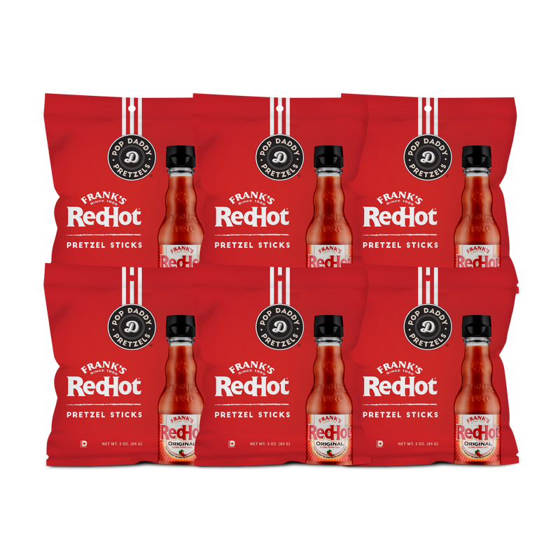 6 pack Frank's Red Hot Seasoned Pretzels (Snack Size)