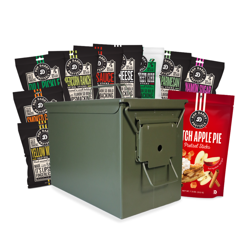 Pretzel Packed Military Tin