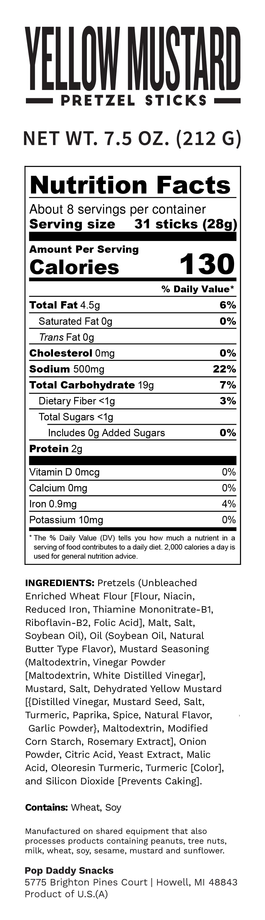 Yellow Mustard Seasoned Pretzels