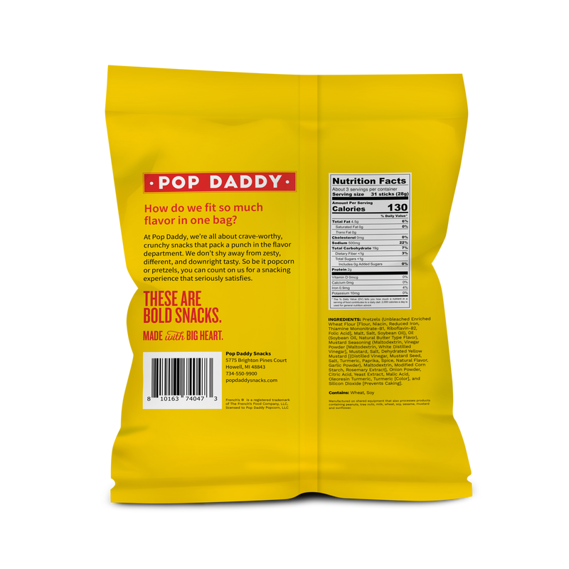 NEW French's Mustard Seasoned Pretzels 3 oz