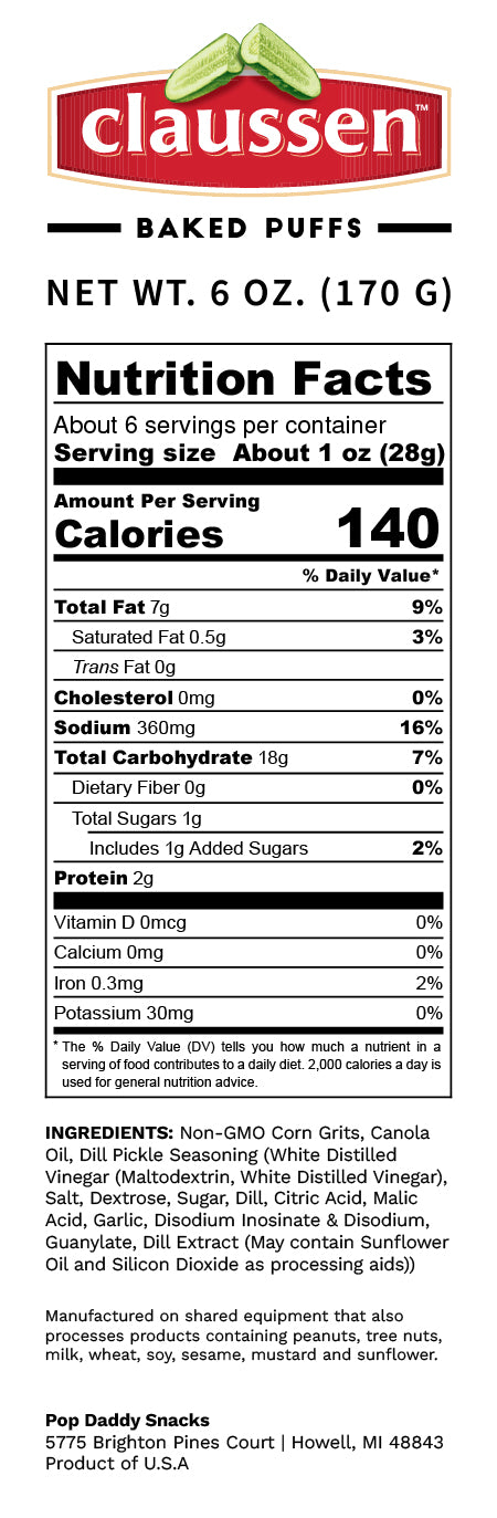 Claussen Dill Pickle Baked Puffs
