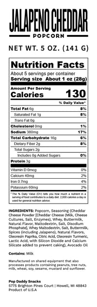 Jalapeno Cheddar Flavored Popcorn
