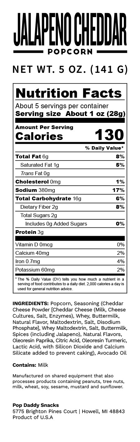 Jalapeno Cheddar Flavored Popcorn