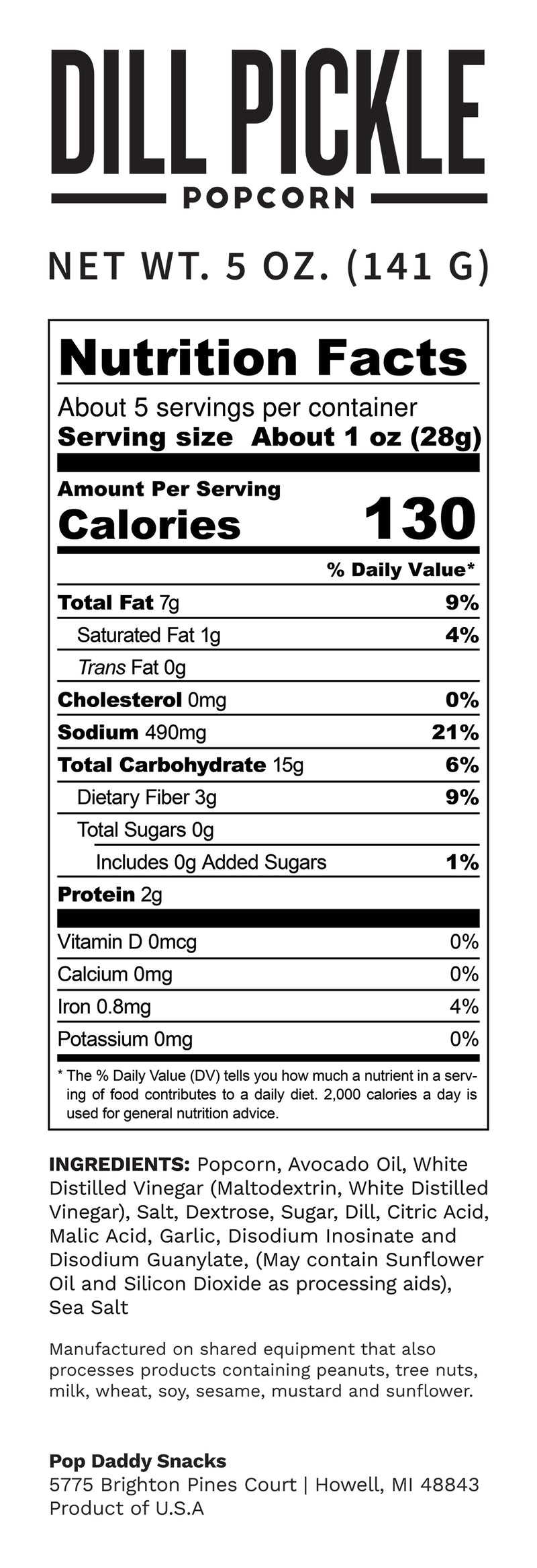 Dill Pickle Flavored Popcorn