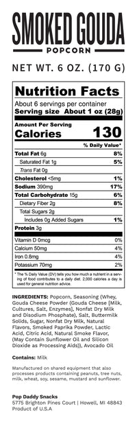 Smoked Gouda Flavored Popcorn