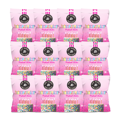 12 pack of Birthday Day Cake Pretzels Snack Size (3 oz)