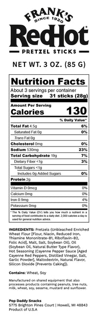 Frank's RedHot Seasoned Pretzels 3 oz