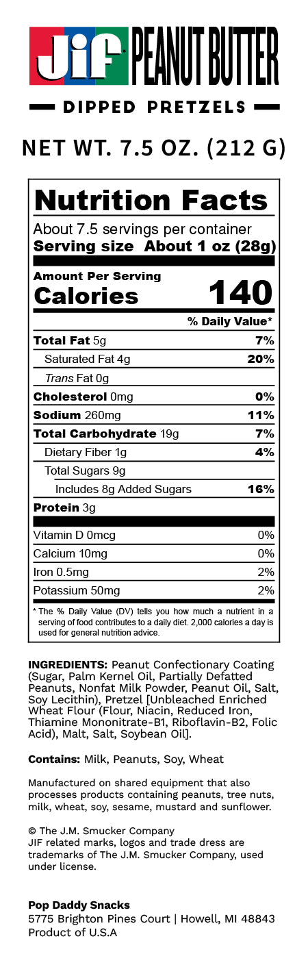 JIF® Peanut Butter Flavored Dipped Pretzels