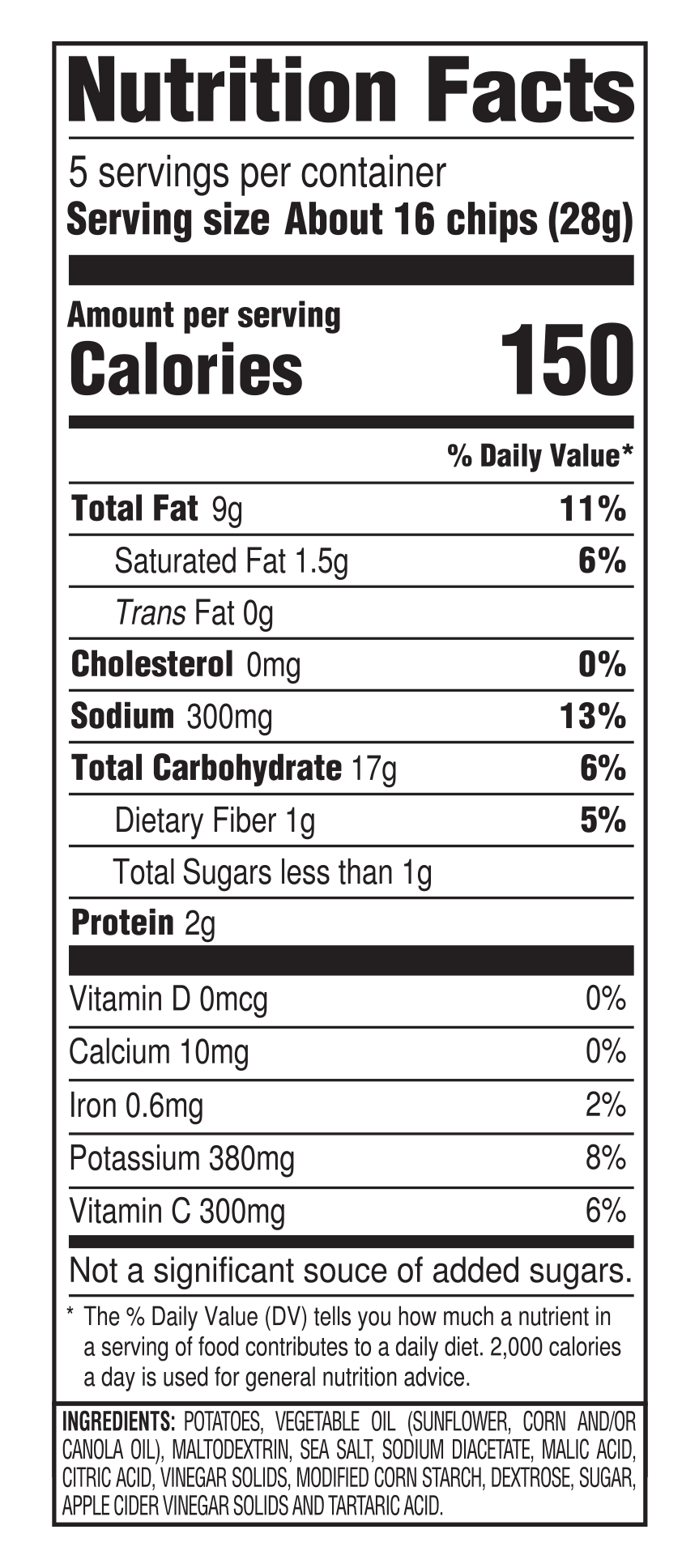 Salt and Vinegar Kettle Cooked Potato Chips