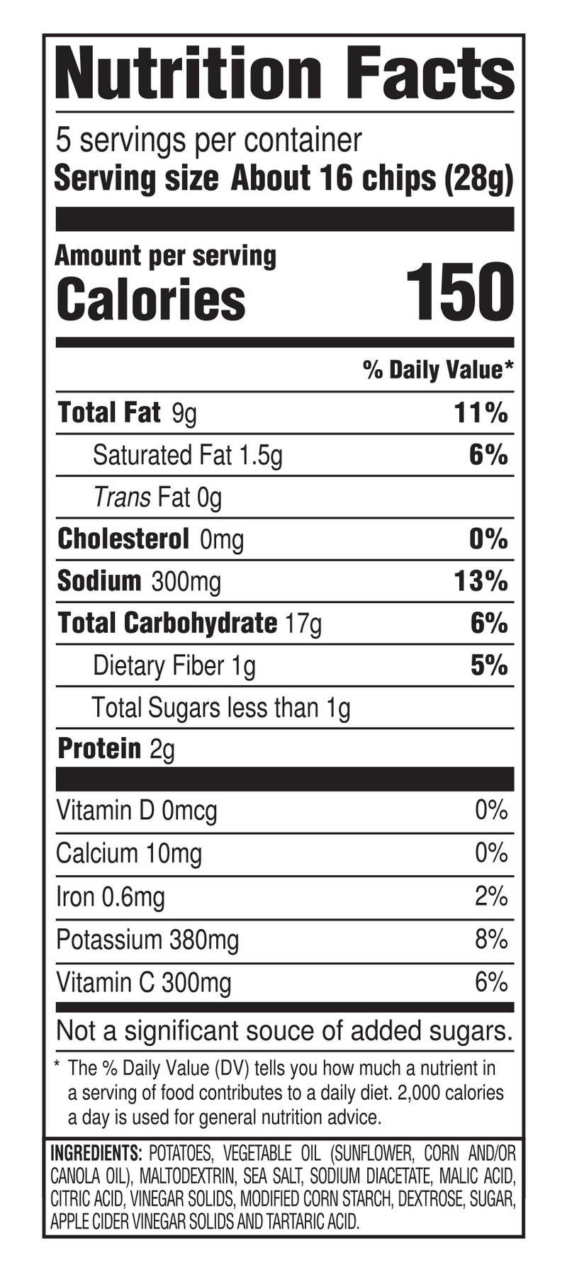 Salt and Vinegar Kettle Cooked Potato Chips