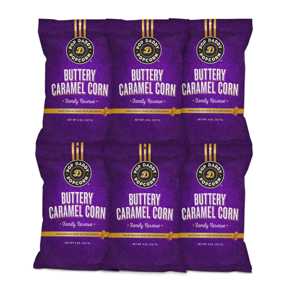 6 Bag Premium Buttery Caramel Corn Family Reserve