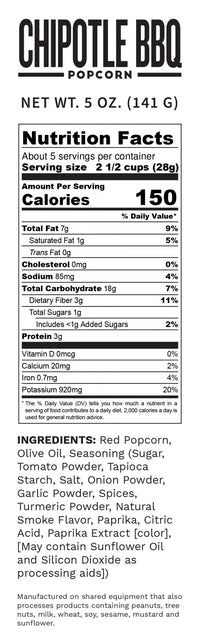 Chipotle BBQ Flavored Popcorn